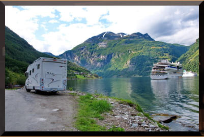 Unser Stellplatz am Fjord